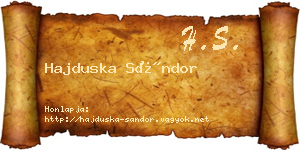 Hajduska Sándor névjegykártya